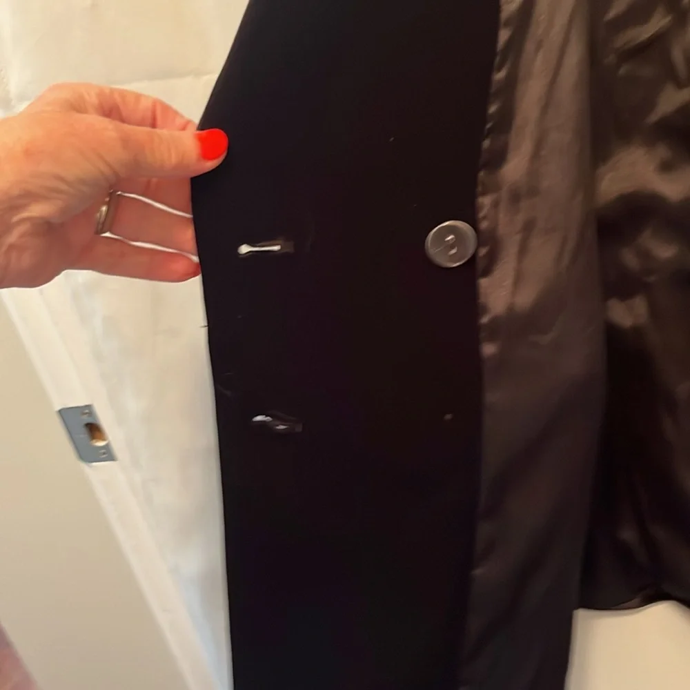 SOFIA Jeans Black Double-Breast Blazer Velvet feel USED excellent condition Sz L - Picture 4 of 8